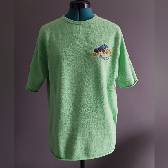 Guest In Residence 100% Cashmere Sweater Shirt short Sleeves Size M